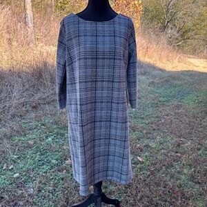 violet weekend  Black White Plaid Shift Dress women xl Oversized career office